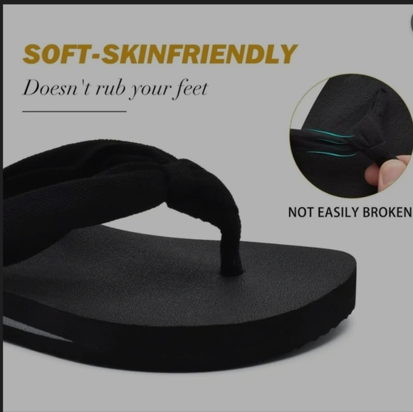 KuaiLu Women's Yoga Foam Flip Flops with Arch Support Thong Sandals Non-Slip - Picture 3 of 7